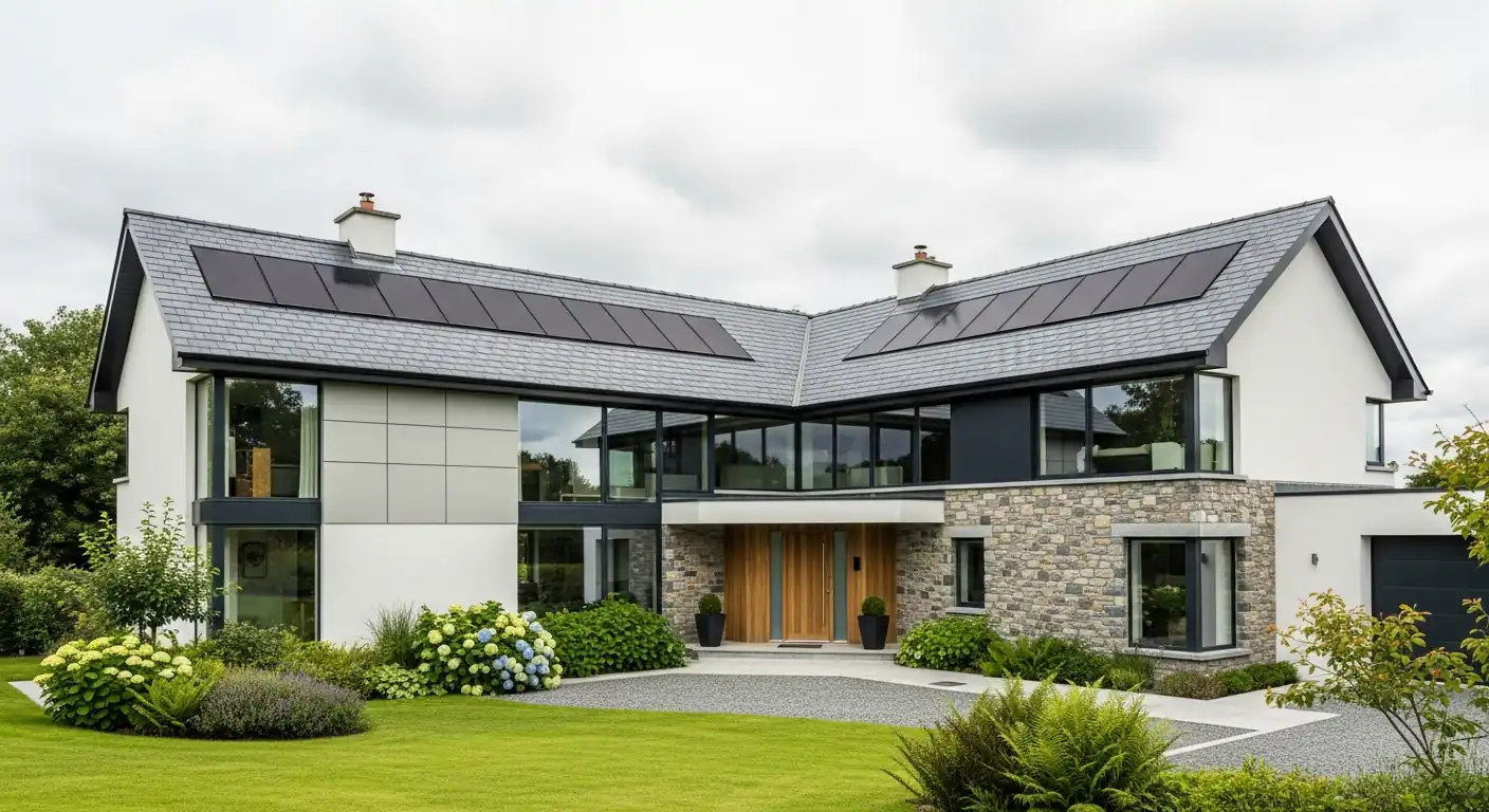 Solar panels on an Irish home